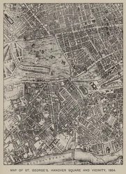 Kaart van St. Georges, Hanover Square en Omgeving, 1854